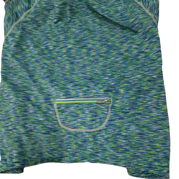 Athleta Pop Space Dye Shirt with Zipper Pocket in Green size XS - Picture 7 of 12